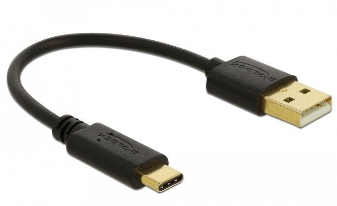 DeLock  USB Ladekabel Typ-A zu USB Type-C™ 15 cm 