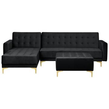 Ecksofa mit Ottomane aus Samtstoff Modern ABERDEEN