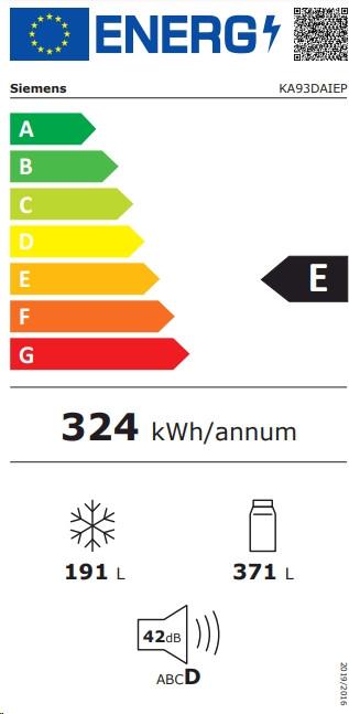 Siemens KA93DAIEP - iQ500 Amerikanischer Side by Side 178.7 x 90.8 cm, E (Mit Antifingerprint)  