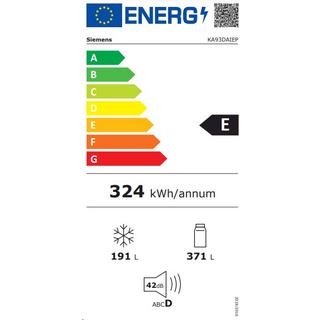 Siemens KA93DAIEP - iQ500 Amerikanischer Side by Side 178.7 x 90.8 cm, E (Mit Antifingerprint)  