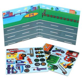 Activity-board  Magnetic game vehicles 32 magnets - motor skills toy to keep you busy while driving - game for on the go with different magnetic puzzles - magnetic book 