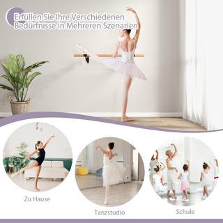 Northix  120 cm lange Tanzstange Wandmontierte Ballettstange Ballettausrüstung Fitnessstange mit fester Höhe 
