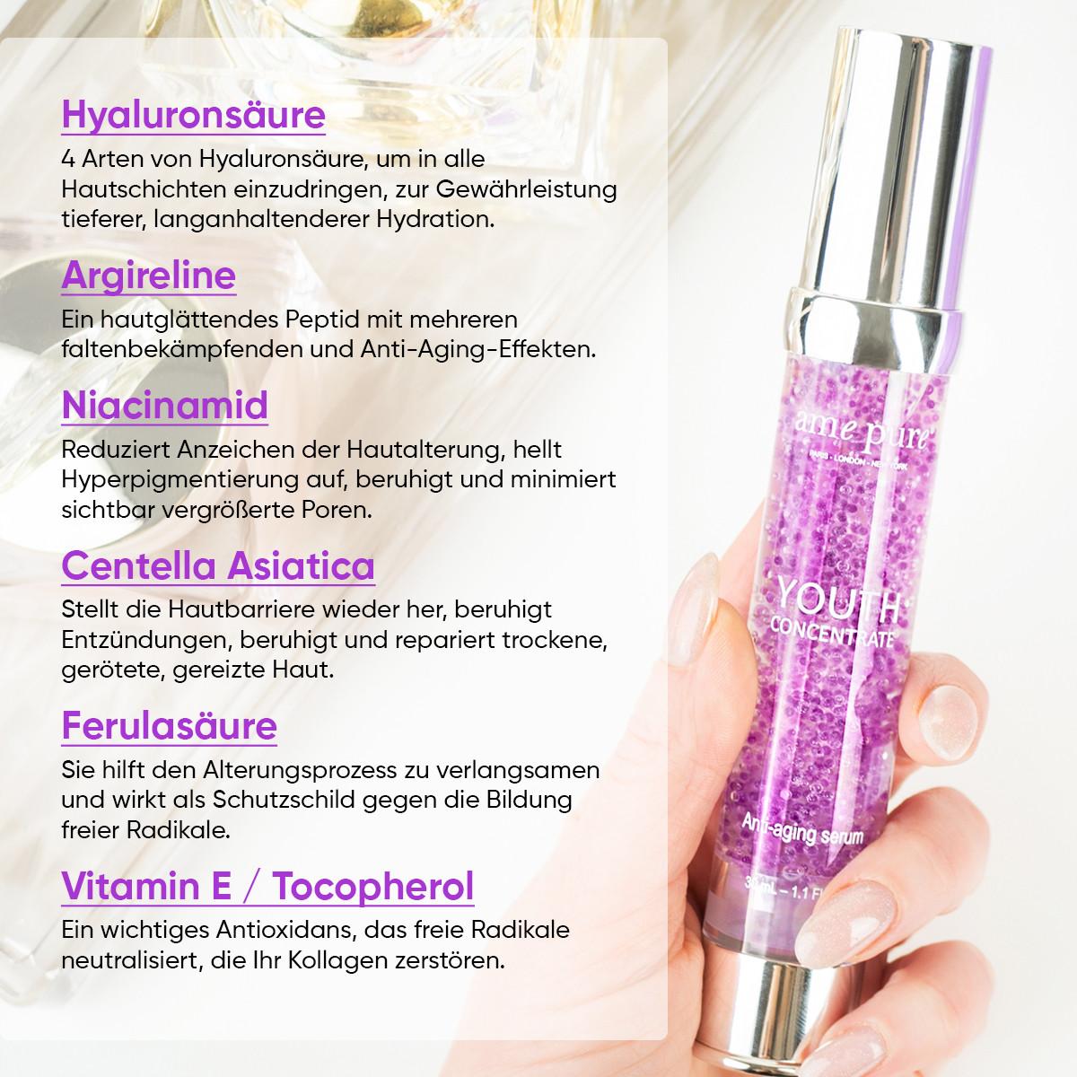 âme pure  Youth Concentrate Serum/ Anti-Aging-Wirkung Hyaluron Gesichtsserum/ Intensive Feuchtigkeitsversorgung 