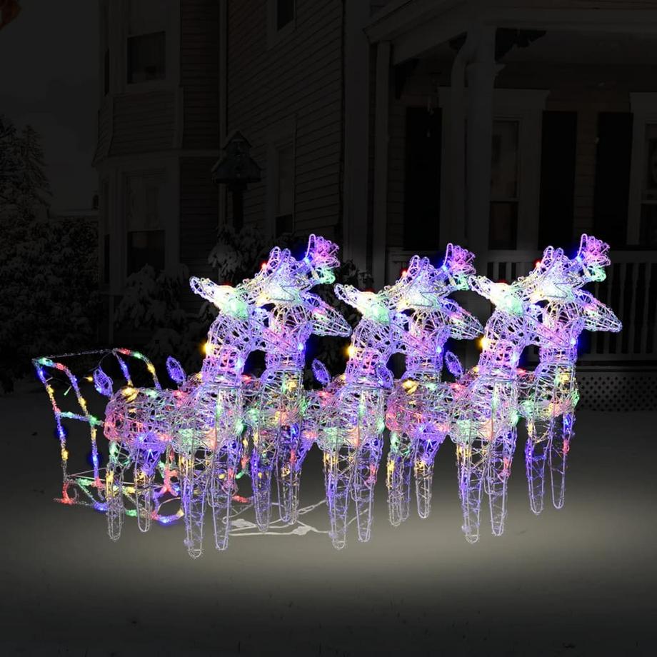 VidaXL Décoration de noël avec rennes et traîneau  