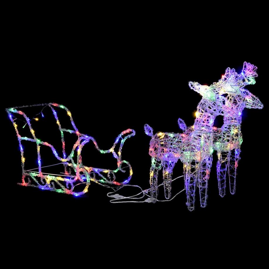 VidaXL Décoration de noël avec rennes et traîneau  