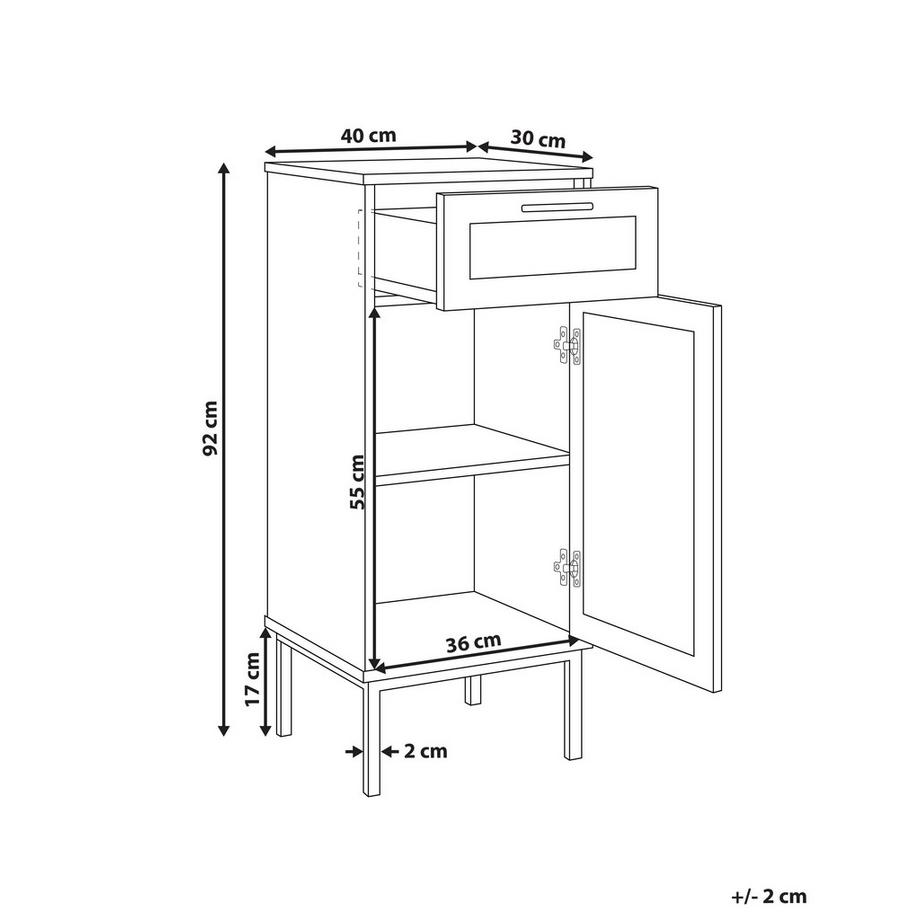 Beliani Armadietto da bagno en Pannello di fibre (LDF) Boho ROSELL  