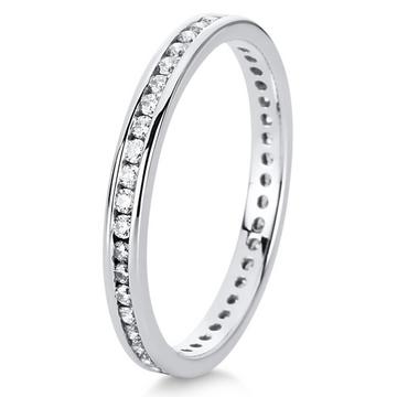 Mémoire-Ring 585/14K Weissgold Diamant 0.39ct.