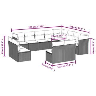 VidaXL Garten sofagarnitur poly-rattan  