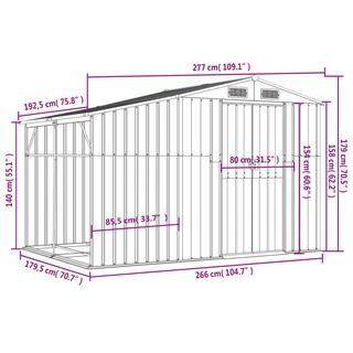 VidaXL Abri de jardin acier  