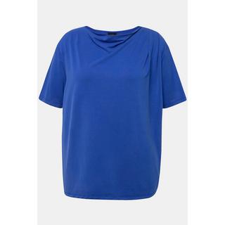 Ulla Popken  T-shirt con lyocell, scollo a goccia e mezze maniche 