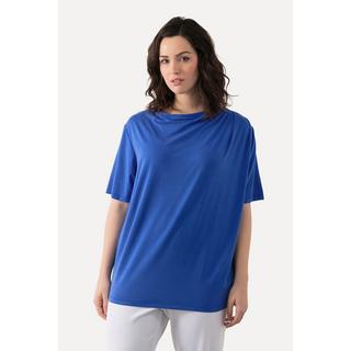 Ulla Popken  T-shirt con lyocell, scollo a goccia e mezze maniche 