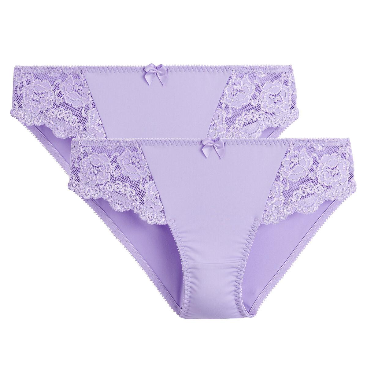 La Redoute Collections  Lot de 2 slips en dentelle et microfibre Anthea 