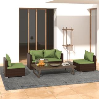 VidaXL set lounge giardino Polirattan  