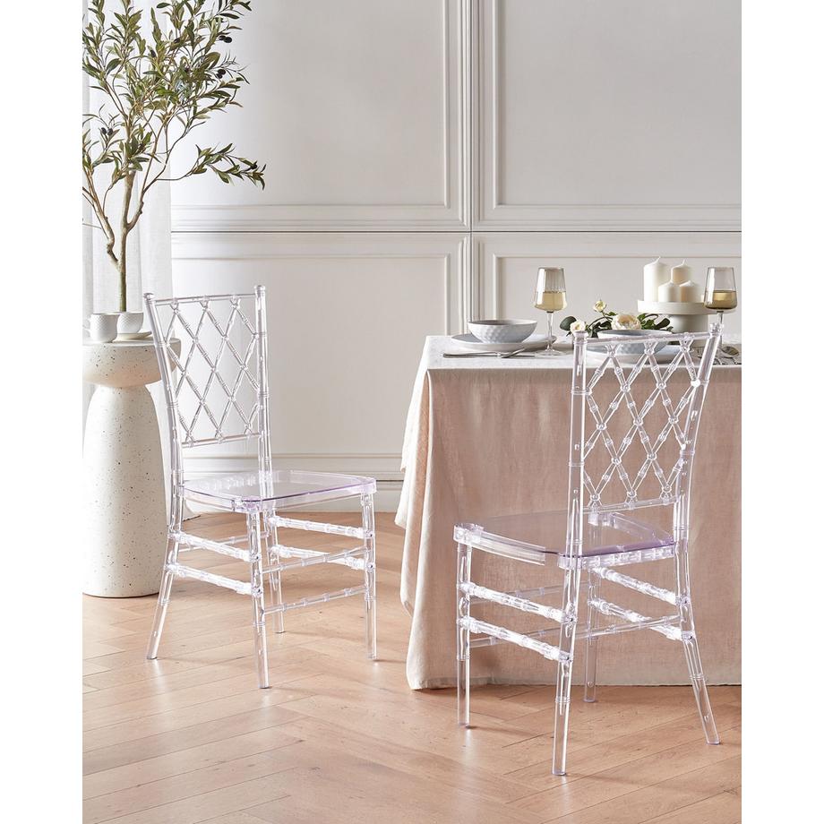 Beliani Lot de 2 chaises de salle à manger en Polycarbonate Glamour CLARION  