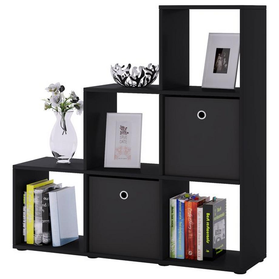 Holzregal stehend | platzsparendes Regal | Maße: H. 105 x B. 108 x T. 29 cm | Elegantes Regal stehend | Aufbewahrungsregal | Bücherregal  |