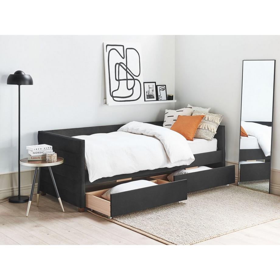 Beliani Letto contenitore en Velluto Glamour MARRAY  