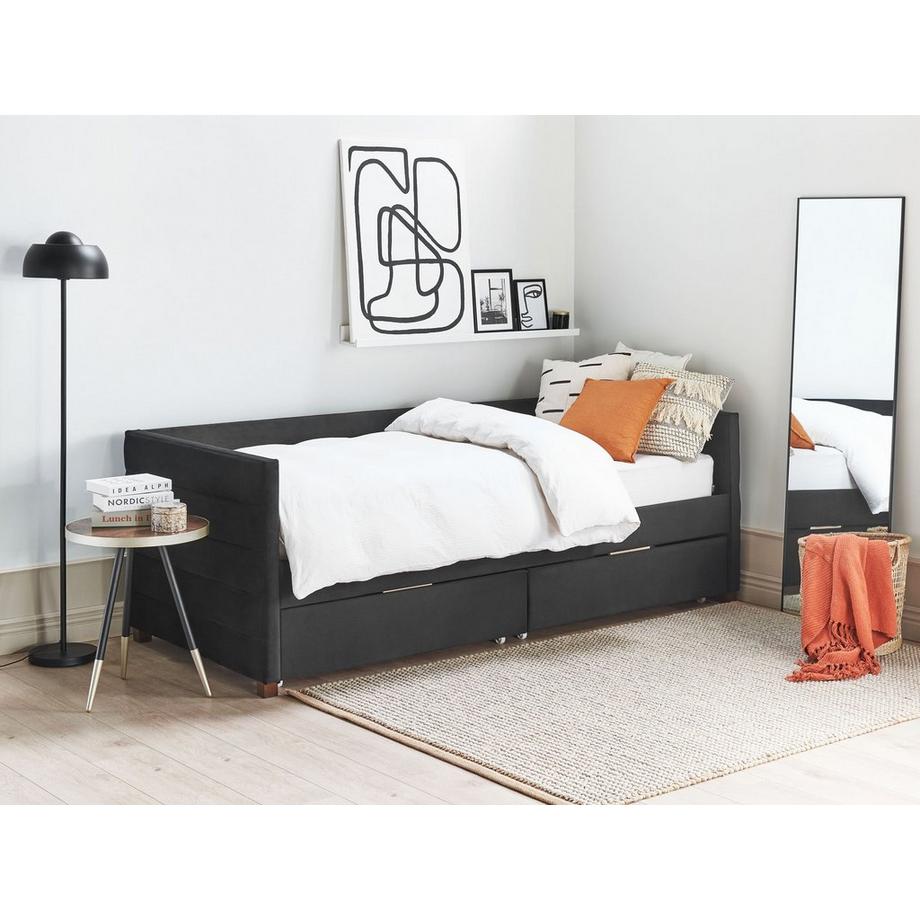 Beliani Letto contenitore en Velluto Glamour MARRAY  