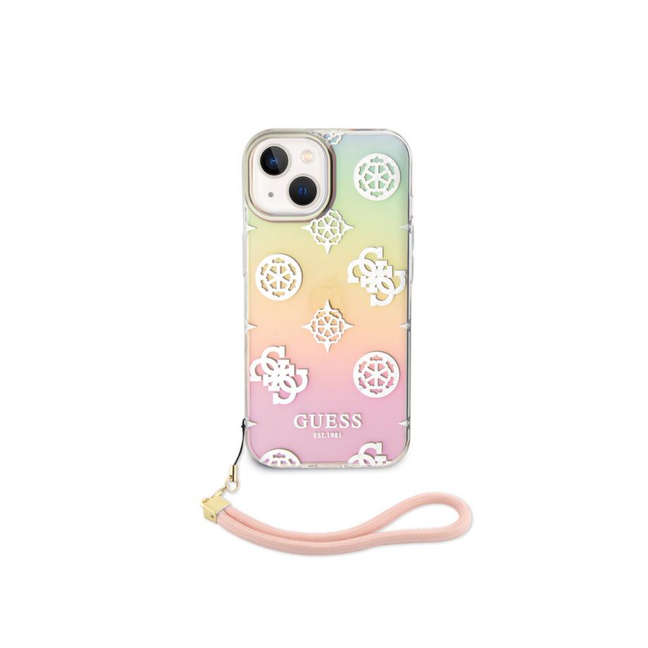 Coque iPhone 15 Plus Peony avec dragonne