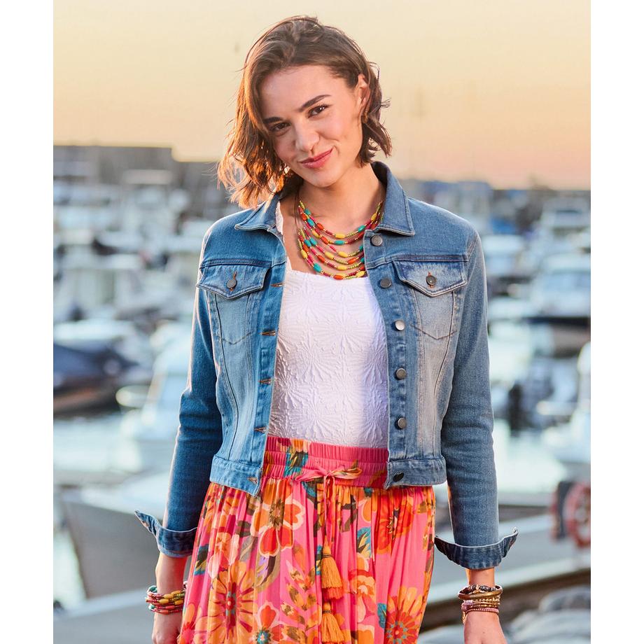 Joe Browns Jeansjacke mit Applikationen und Stickerei  