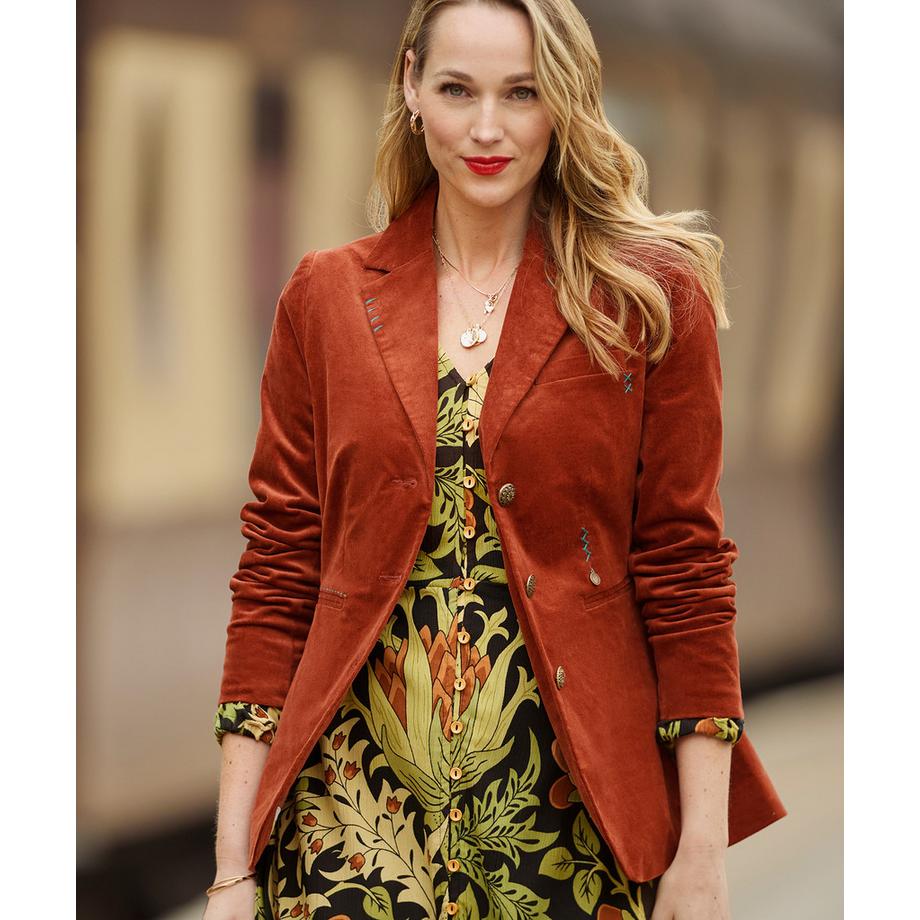 Joe Browns Moleskin Velvetjacke mit Ziernähten  