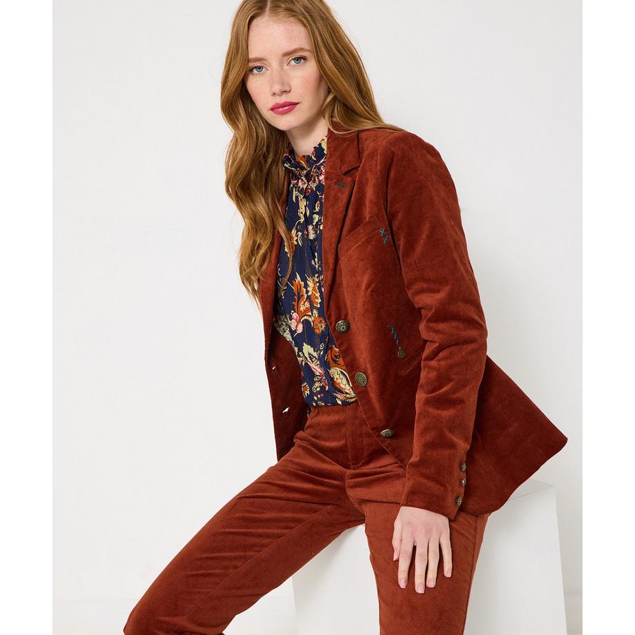 Joe Browns Moleskin Velvetjacke mit Ziernähten  