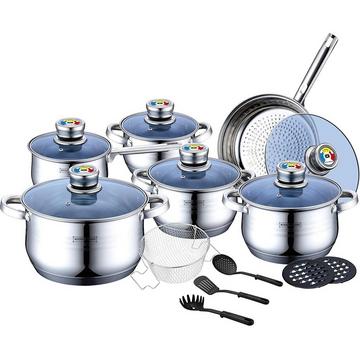 Batterie de cuisine, 6 casseroles - Argent