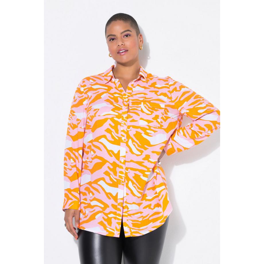 Studio Untold Chemisier Boxy Shape Imprimé Camouflage Zébré  