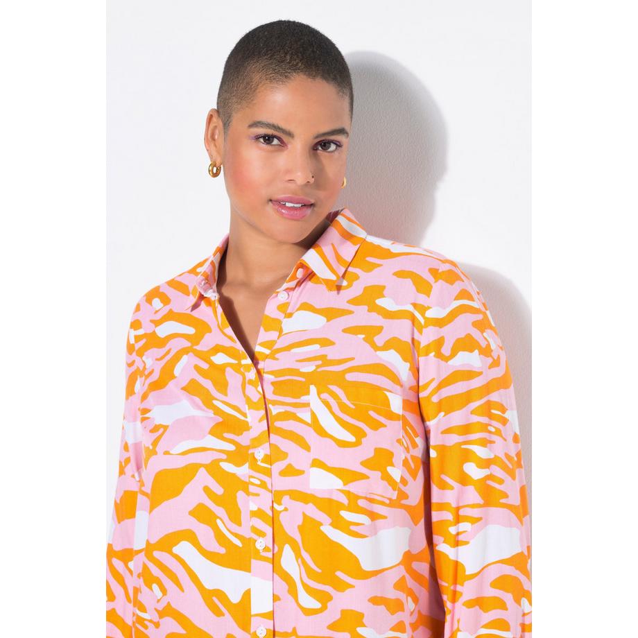 Studio Untold Chemisier Boxy Shape Imprimé Camouflage Zébré  