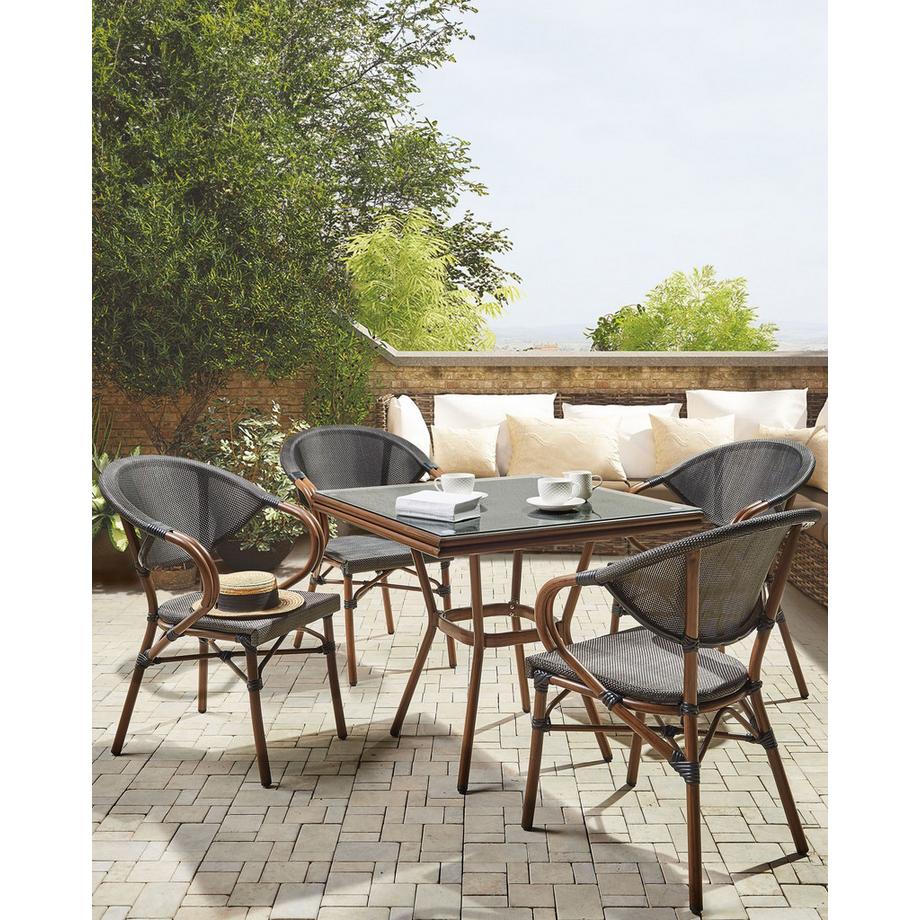 Beliani Gartenstuhl 4er Set aus Aluminium  CASPRI  