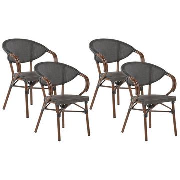 Lot de 4 chaises en Aluminium Moderne CASPRI