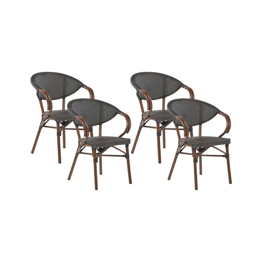 Gartenstuhl 4er Set aus Aluminium  CASPRI