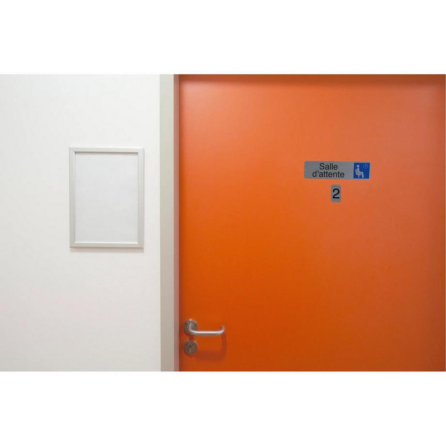 Exacompta Plaque adhésive imitation Aluminium Chiffre 2 2,5x4,4 cm  