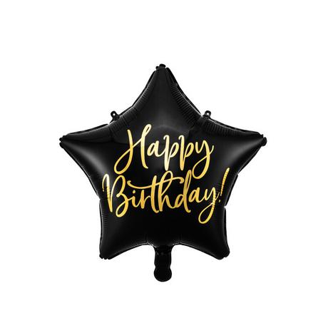 amscan  Folienballon Stern Happy Birthday schwarz (40cm) 