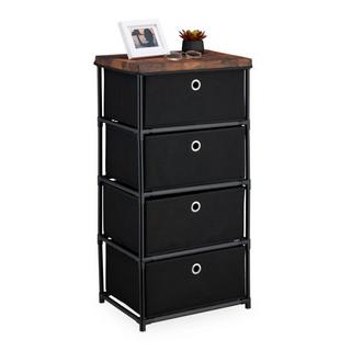 Northix Commode design en bois avec tiroirs en tissu  