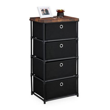 Northix Commode design en bois avec tiroirs en tissu  