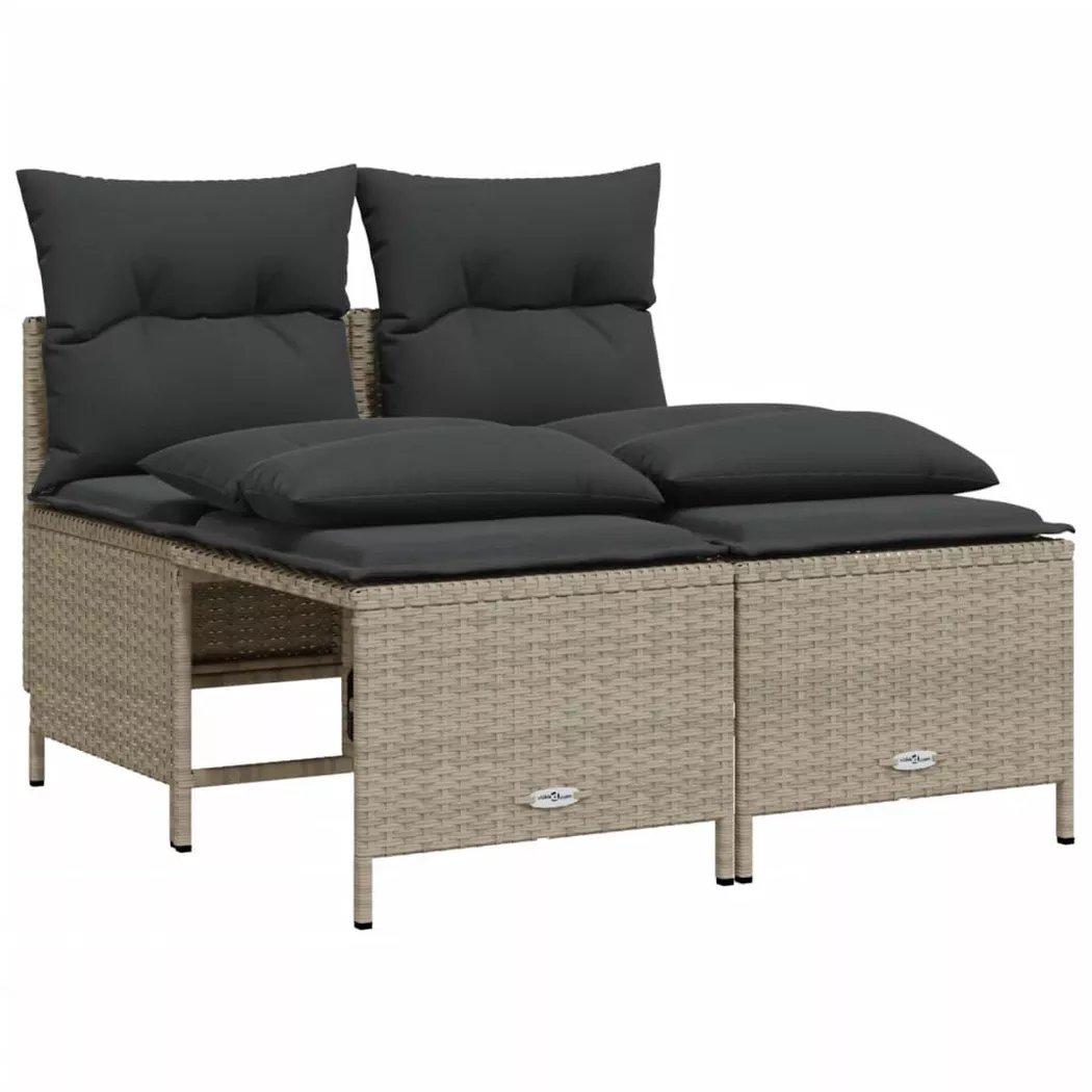 Salon de jardin 4 pcs avec coussins gris clair résine tressée vidaXL