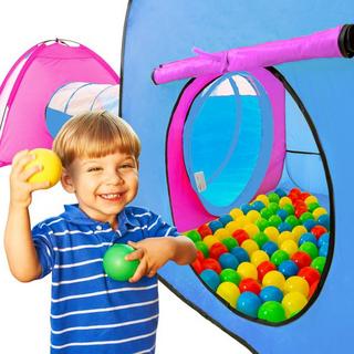 Tectake  Tenda gioco per bambini con tunnel, 200 sfere e borsa 