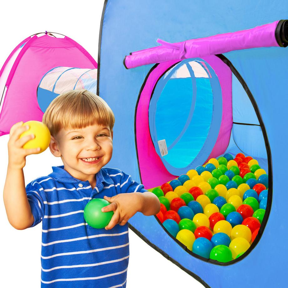 Tectake  Tenda da gioco  con tunnel, igloo, 200 palline e tetto rimovibile 