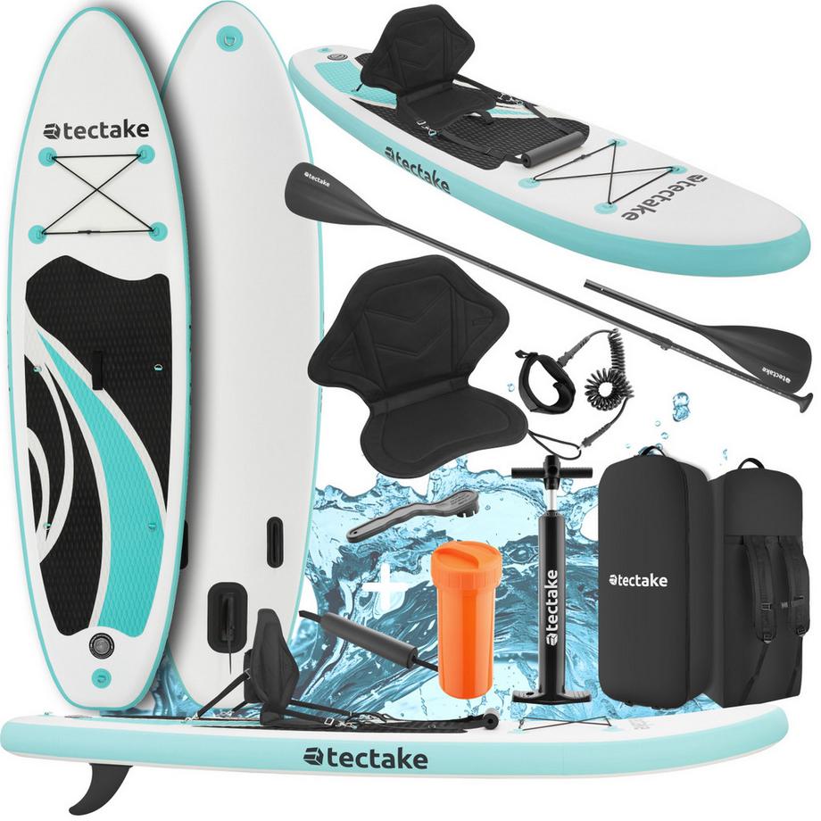 Tectake  Stand-Up Paddle Board  2in1, aus Drop-Stitch Material aufblasbar, stabil, leicht und rutschfest 