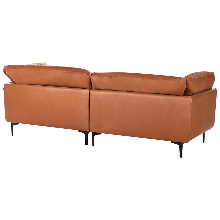 Beliani 3 Sitzer Sofa aus Veganes Ökoleder Retro REVSNES  