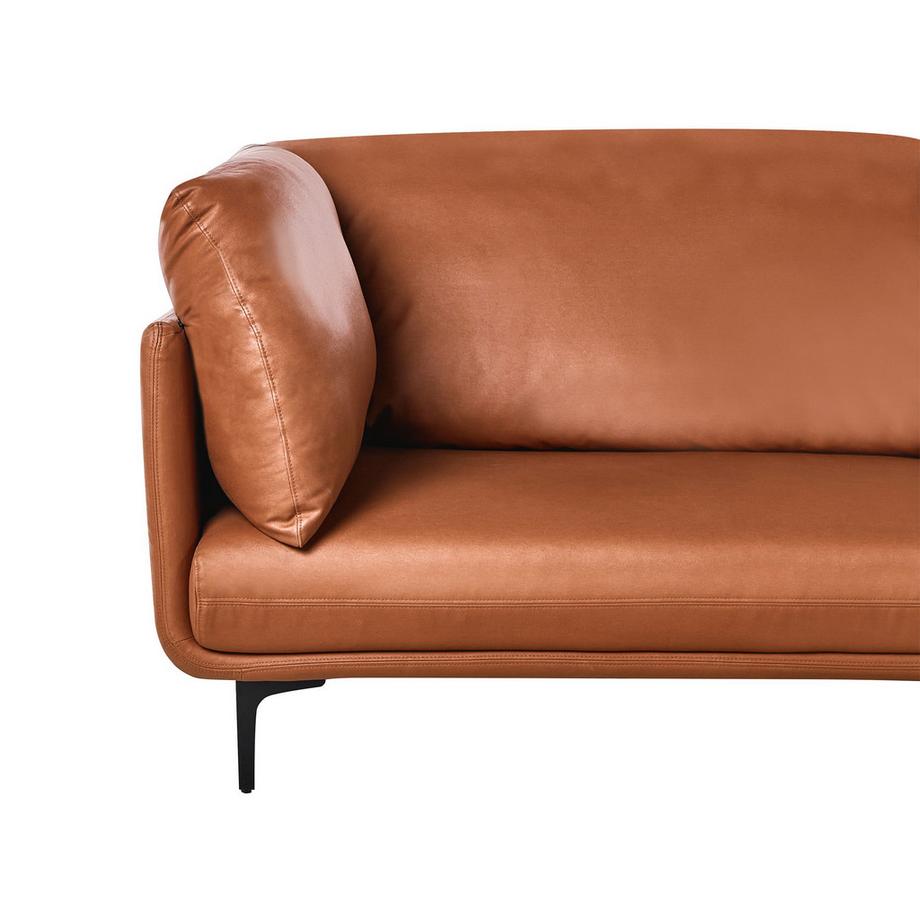 Beliani 3 Sitzer Sofa aus Veganes Ökoleder Retro REVSNES  