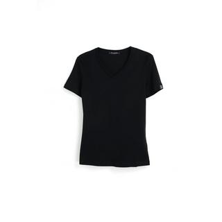 Bellemere New York  T-shirt in cotone con grande scollo a V 160G 