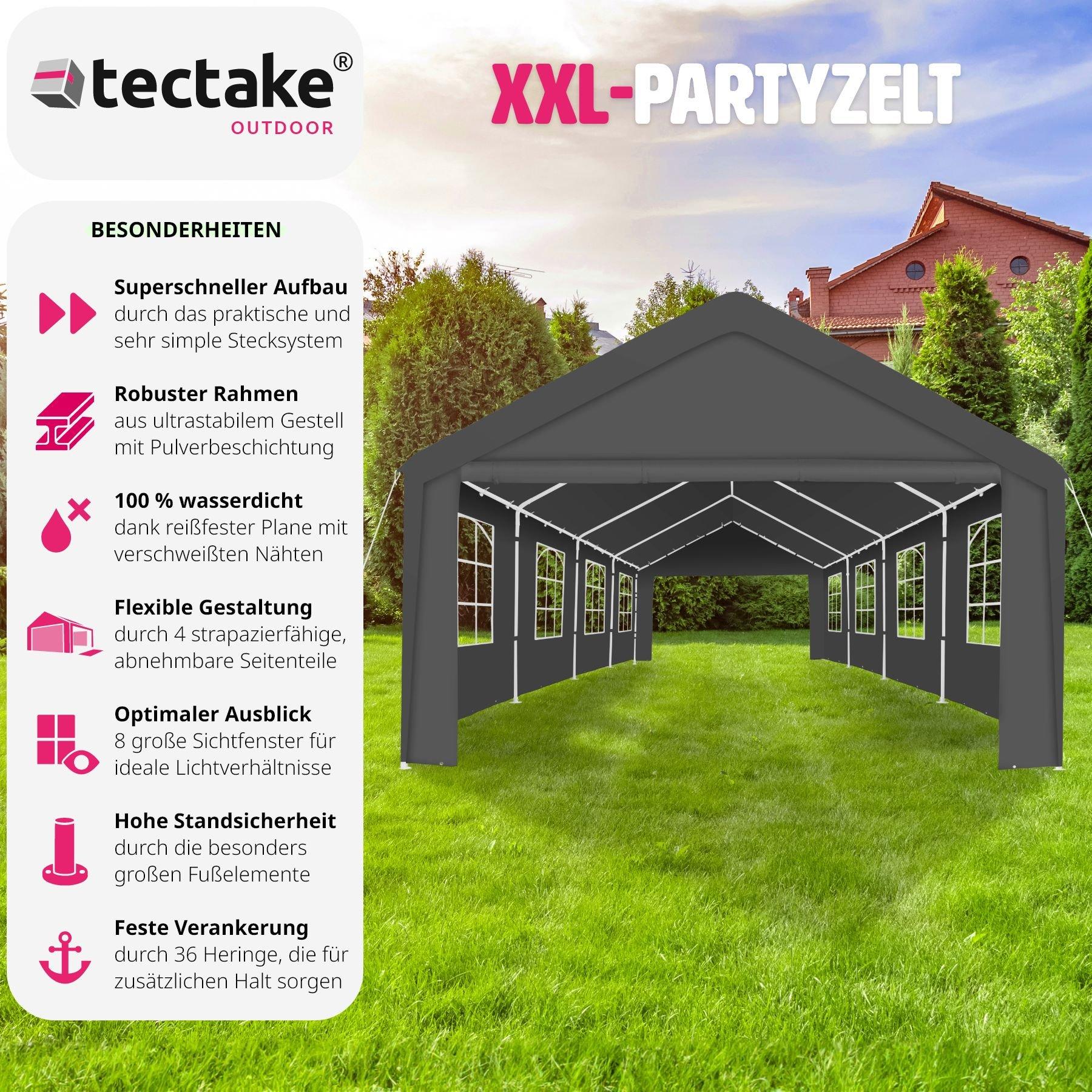 Tectake Partyzelt stabil und wasserdicht, mit UV-Schutz  