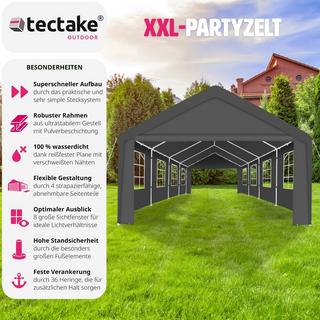 Tectake Tendone feste Mammut 8 x 4 m con sistema ad incastro, stabile ed idrorepellente  