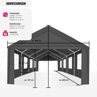 Tectake Partyzelt stabil und wasserdicht, mit UV-Schutz  