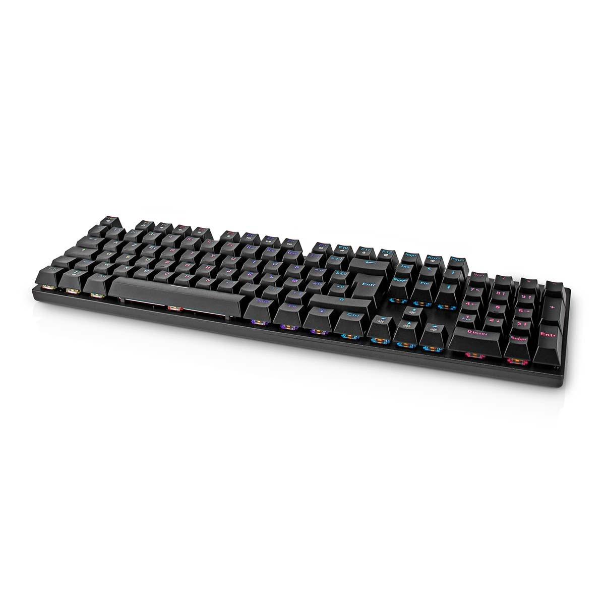 Nedis  Verkabelte Gaming-Tastatur | USB Typ-A | Mechanische Tasten | LED | AZERTY | FR-Layout | USB-Stromversorgung | Länge des Stromkabels: 1,50 m | Gaming 