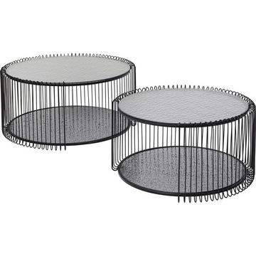 Table basse Wire Double Bubble noir (lot de 2)