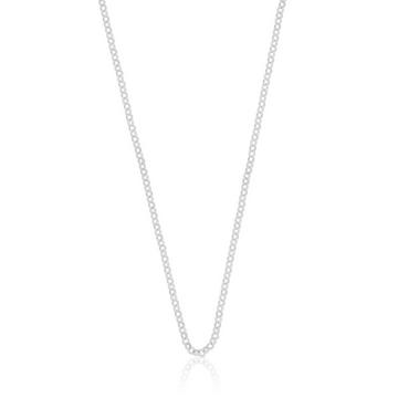 Collier jaseron or blanc 750, 2.4mm, 45cm