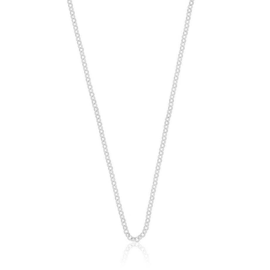 Collier jaseron or blanc 750, 2.4mm, 45cm