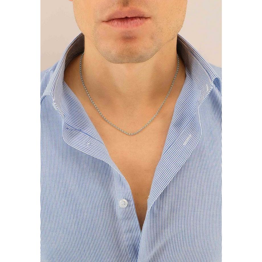 MUAU Schmuck  Collier jaseron or blanc 750, 2.4mm, 45cm 